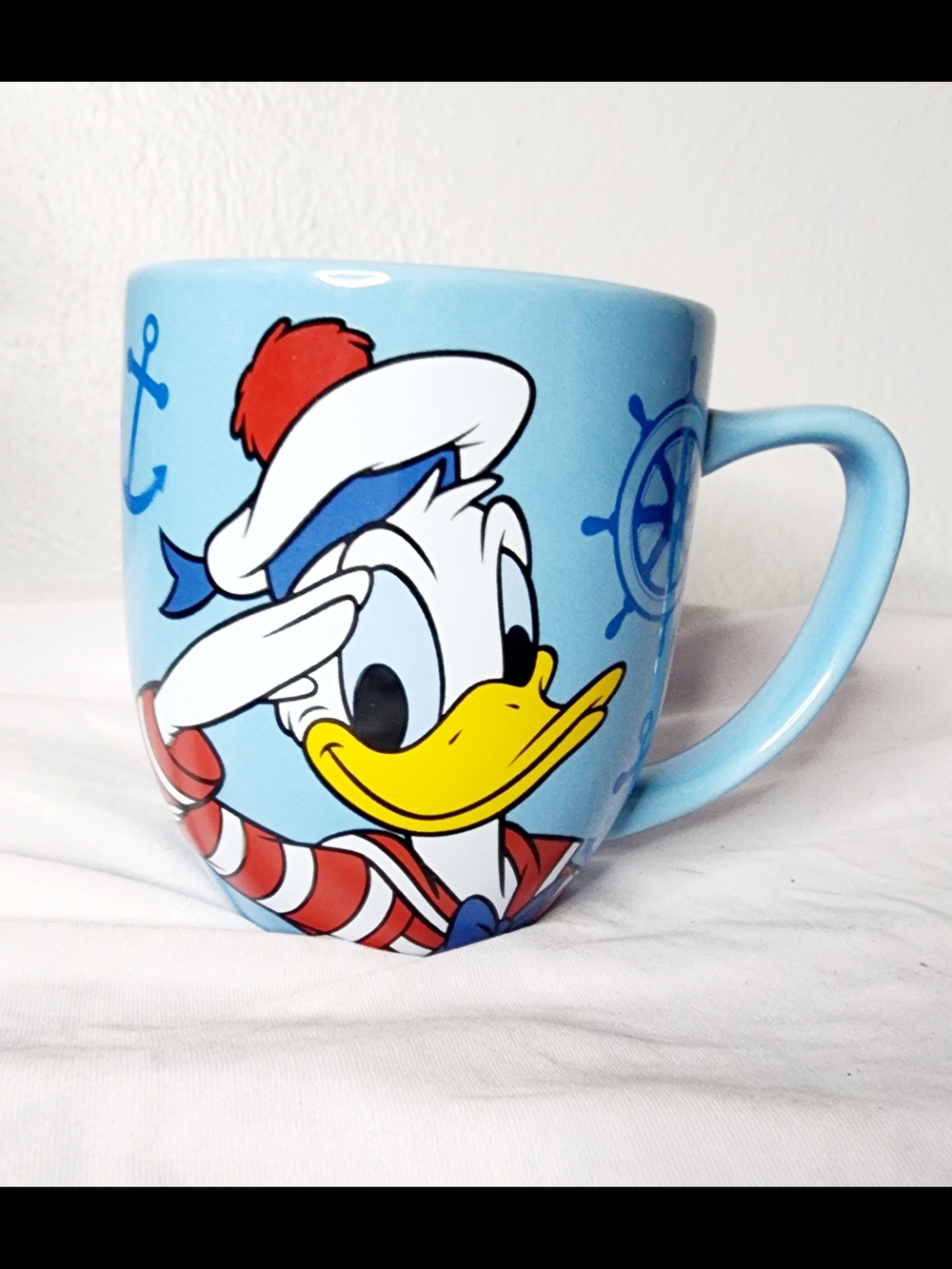 Disney Cruise Line Donald Duck Sailor Coffee Mug Blue Stoneware 14 oz